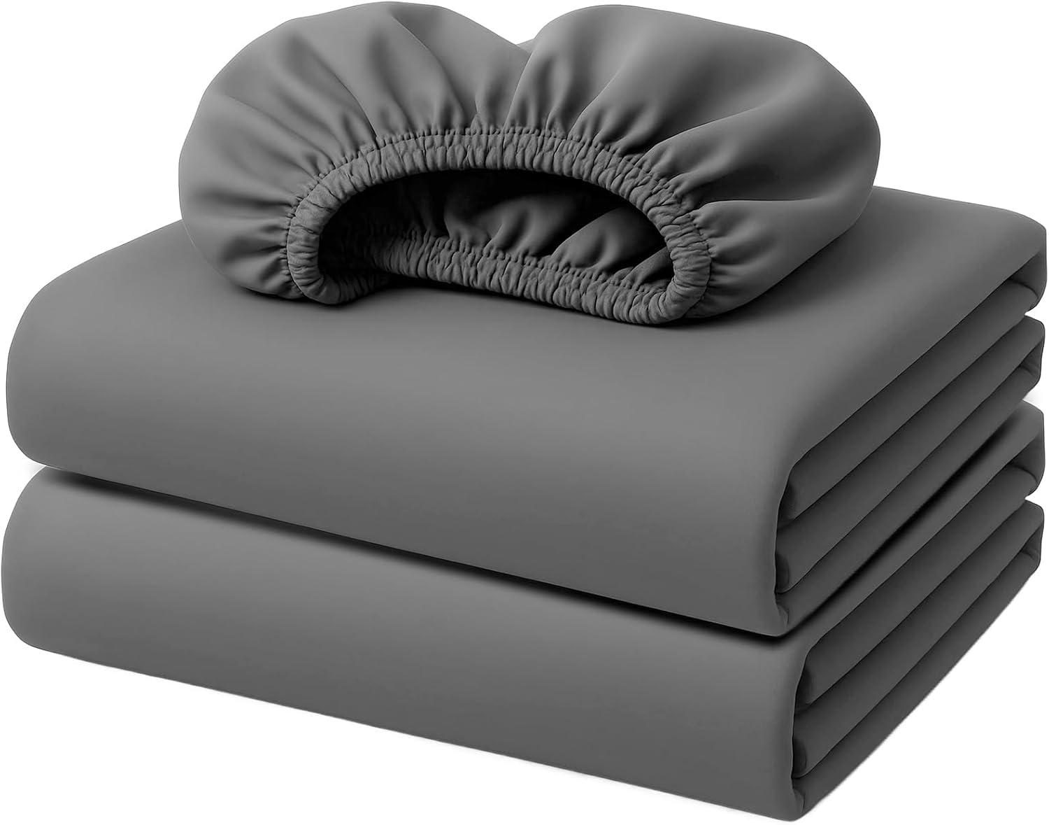 Lazzaro Double Fitted Sheet Bulk Pack of 2 Pieces Extra Deep Pocket 40 cm (16 inches) Durable Elastic Bed Sheets - Brushed Microfiber Fitted Bed Sheets Double - Ultrasoft Hypoallergenic Fade Resistant โ image 1
