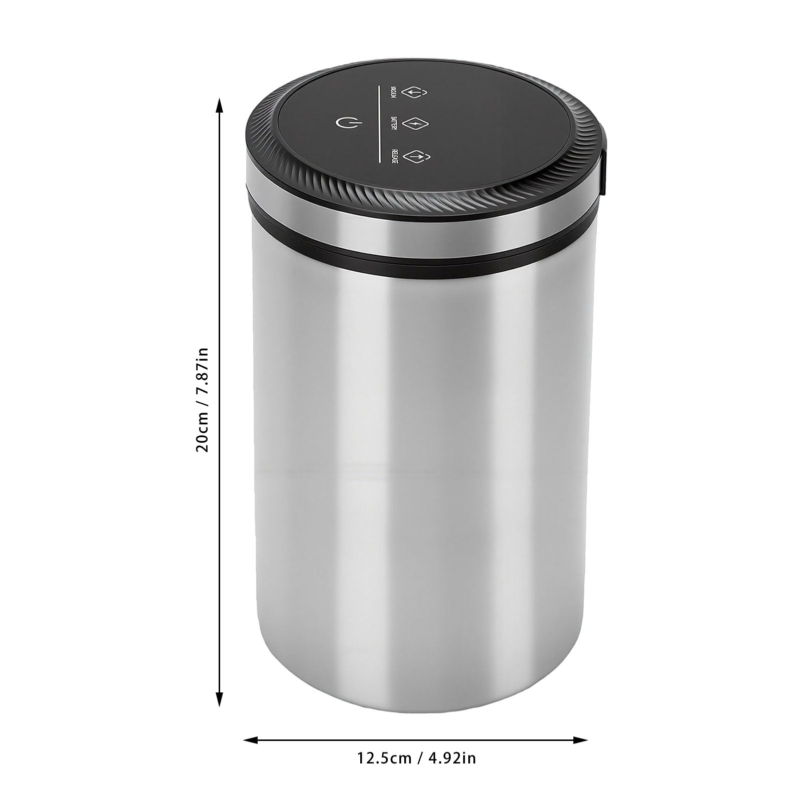 Aramox Contenitore Automatico per caffè Sottovuoto Contenitore Ermetico per Alimenti in Acciaio Inossidabile 2000mAh 20 X 12,5 Cm per Chicchi di caffè Farina Home Office