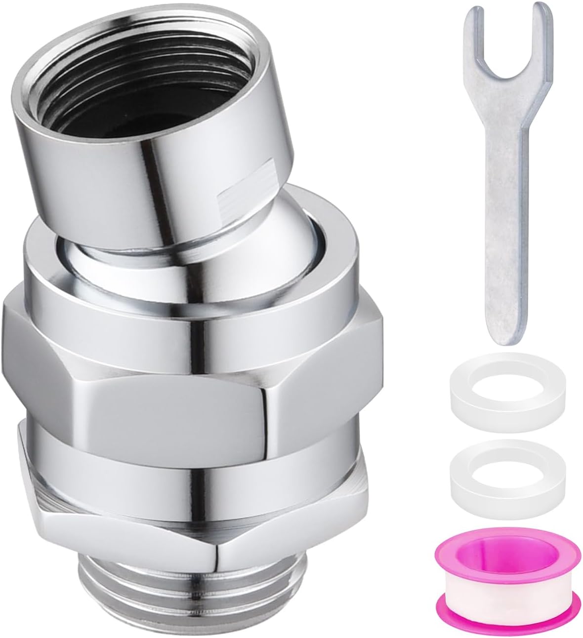 Shower Head Swivel Ball Adapter Solid Brass Adjustable Shower Arm Extension Universal