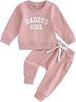 Toddler Baby Daddys Girl 2 Piece Outfits Long Sleeve Letter Print Sweatshirt & Pants Fall Winter Baby Clothes