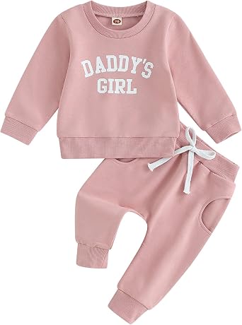 Toddler Baby Girl Clothes Daddys Girl Cotton Sweatshirt Tops Pants Newborn Girl 2Pcs Fall Winter Outfits