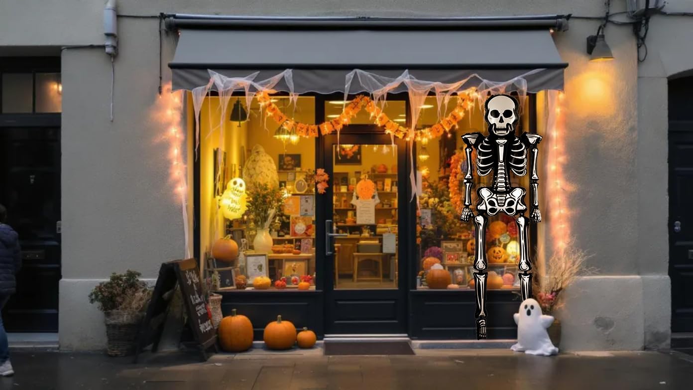 8.3FT Halloween Skeleton Balloons Life Size Full Body with Adjustable Joints for Halloween Pose, Jumbo Spooky Skull Indoor Party Decoration, Poseable Skeleton (Skeleton 8.3FT) - Image 4