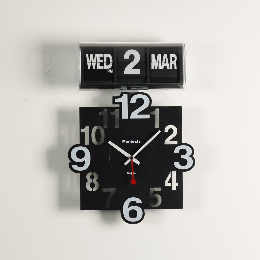 FARTECH Auto Calendar Flip Clock AD-801 (Black)