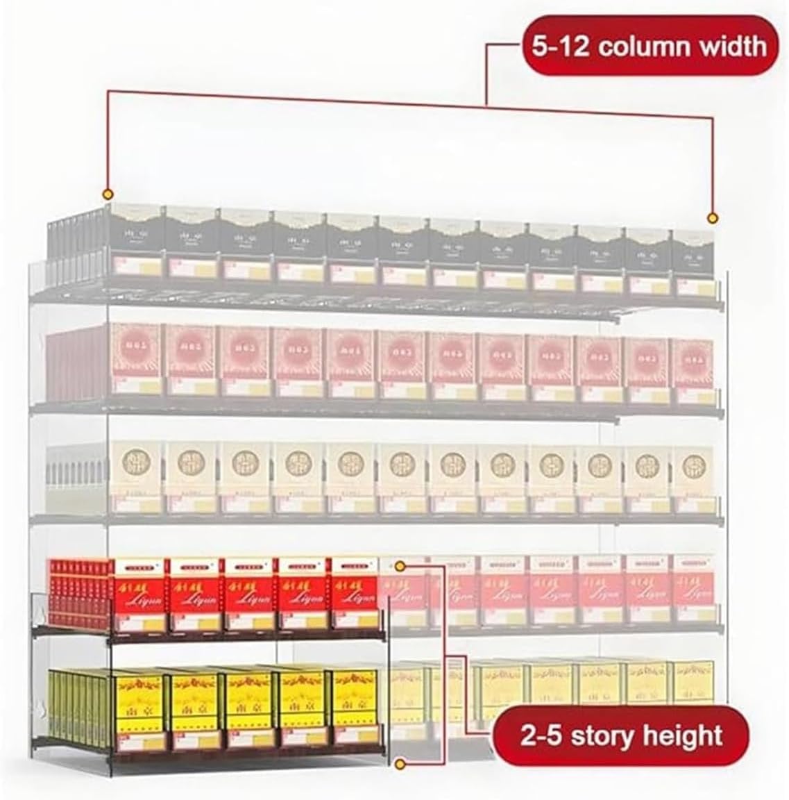 Multifunctional Cigarette Display Holder & Wall Frames, Waterproof Cigarette Case Organizer for Retail Cabinet, Easy Installation (44.5x29x44.7cm)