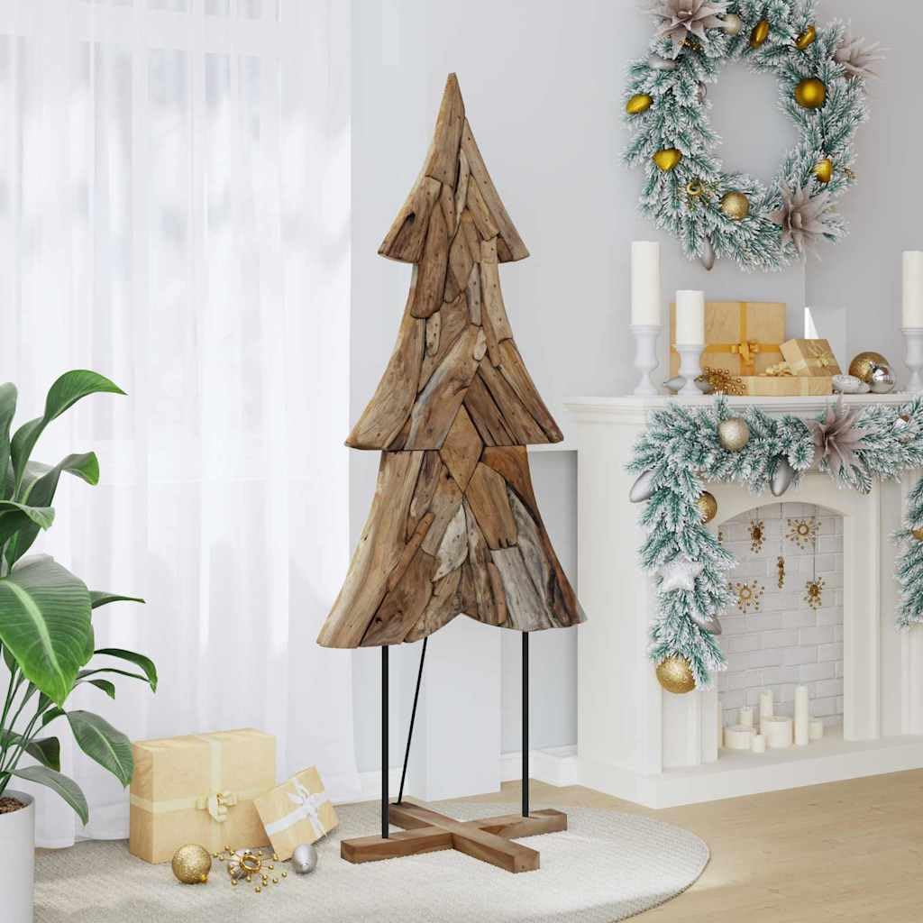 Sapin de Noël marron 181,5 cm en bois de teck massif