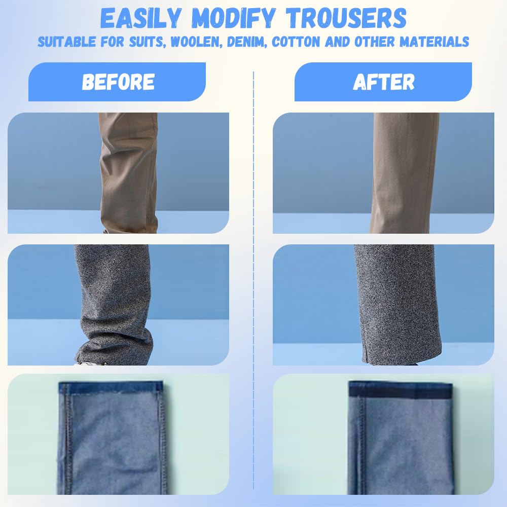 Alternative Couture Facile IPOW Bande Thermocollante Couture 40mm*64m Ourlet Thermocollant Sans Ruban Thermocollant Sans Couture Rideaux Pantalons