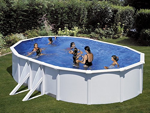 Gré - Kit piscine acier ovale Atlantis blanche - 6.1 x 3.75 x 1.32 m
