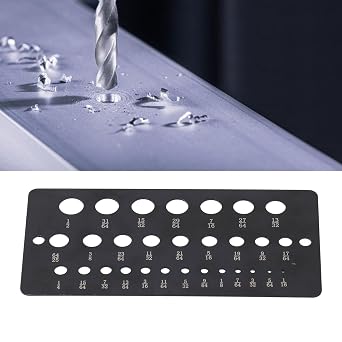 Drill Bit Gauge, Stainless Steel 29 Hole, 1/16 To 1/2 Inch Decimal Metric Drill Bit Size Checker, Drilax Brand, For Unmarked Bits in Workshop