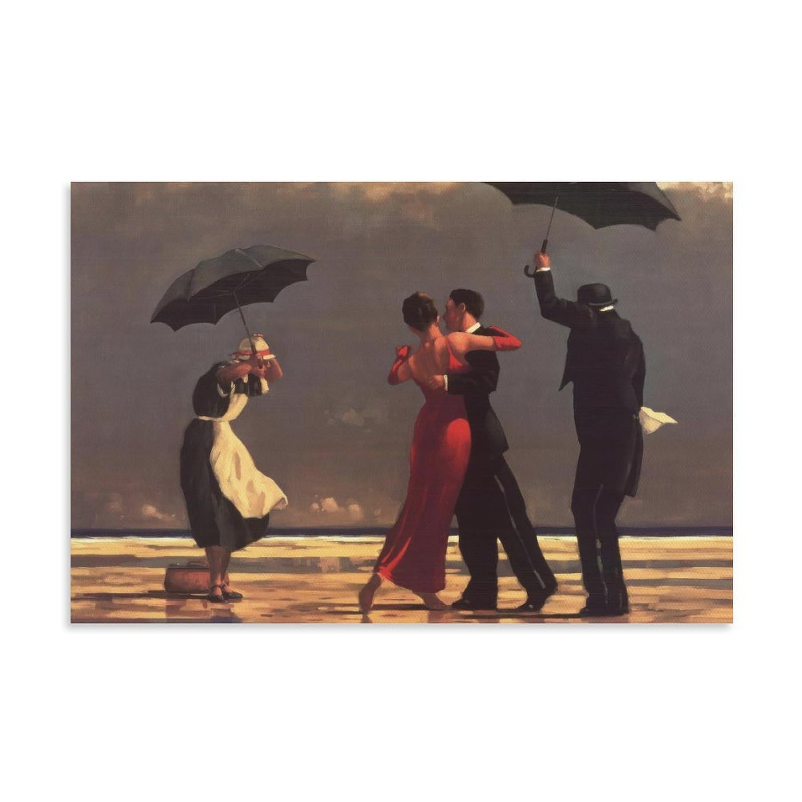 Hajidema Unframe-Style Edward Hopper Art Poster Jack Vettriano Singing Butler Canvas Wall Art Prints Photo Picture Paintings Room Decor Home Decorative 24X36inch(60X90cm)