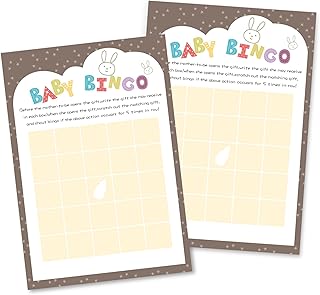 Baby Shower Games for Boy or Girl - Baby Shower Bingo Cards(50 Cards),Gender Neutral,Thick Paper,Hilarious,Fun and Easy to Play