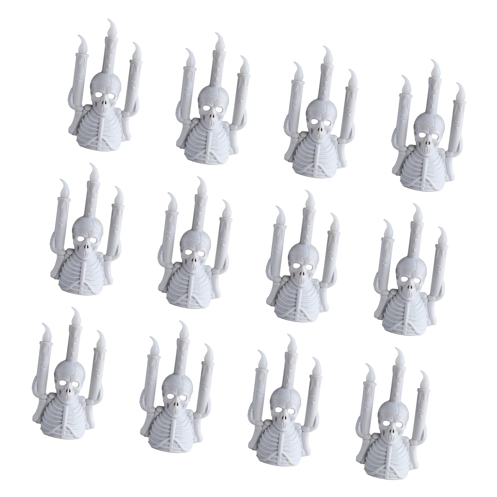 APGLSXY 12PCS Scary Halloween Decorations Skull Lights Candelabra Skeleton Lamp for Themed Parties Celebratory Skull Set