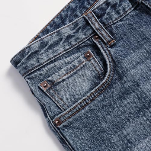 Men's Relaxed Stretch Regular Slim Bootcut Fit Jeans Mid-Rise Comfort Flex Denim Pants4