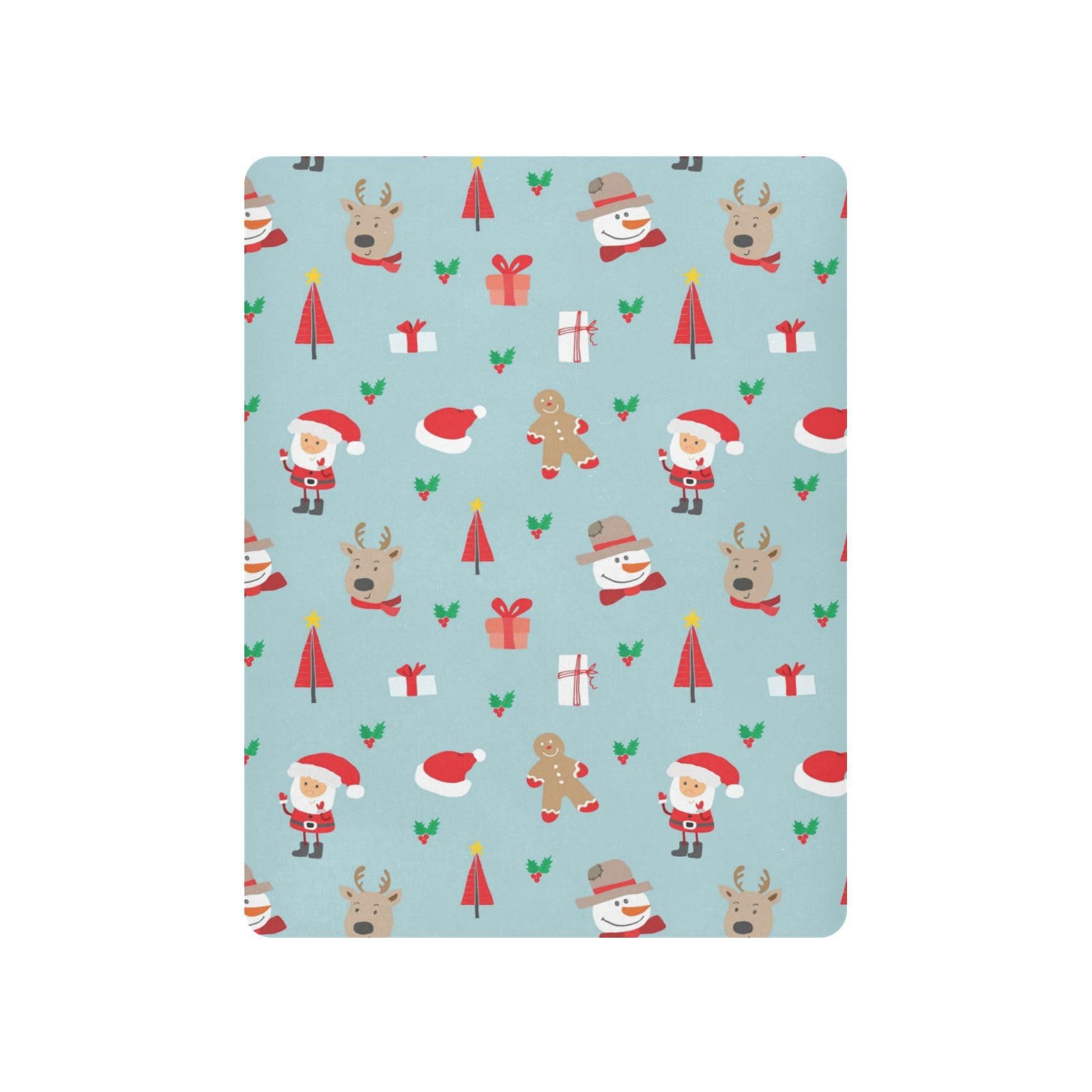 Moudou Christmas Santa Claus Playard Sheet for Boy Girls, Soft Breathable Fitted Toddler Sheet for Standard Playard Bed Mattress, 39 x 27 x 5 Inch