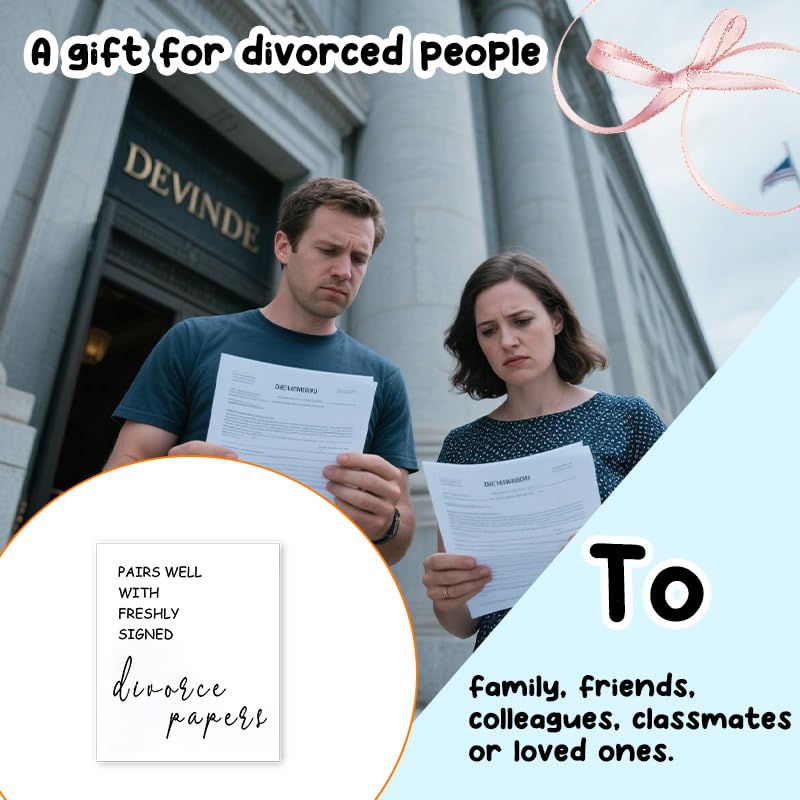 Sisadodo Happy Divorce Gifts for Women Men Congratulations New Beginnings Gift for Friends Bestie Breakup Gifts for Her Him Wine Bottle Stickers Lables for Divorce Party Decorations 4PCS - Image 4