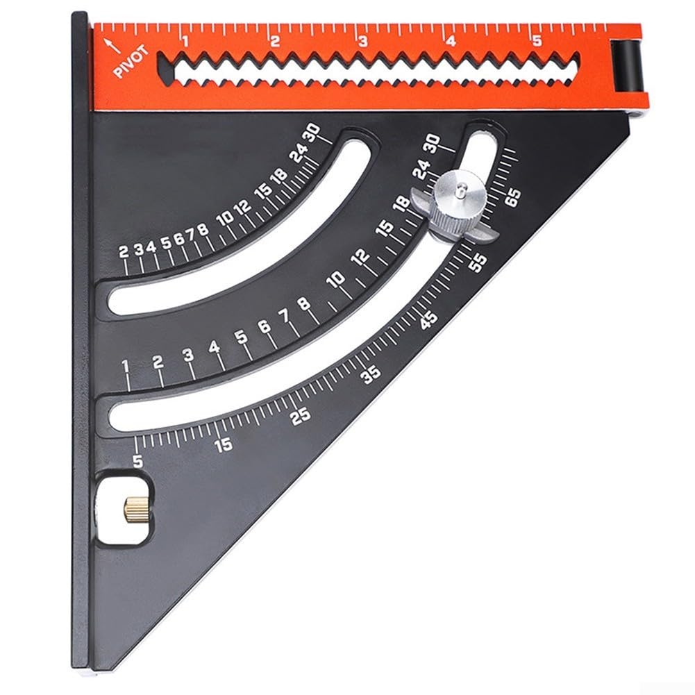 Regla triangular plegable portátil con marco de aleación de aluminio y posicionamiento ajustable para carpintería precisa