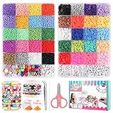 Zelova Bolitas Para Hacer Pulseras, 14660 Kit Para Hacer Pulseras Niñas con Mini Cuentas De Vidrio, Cuentas De Arcilla Polimérica y Abalorios Letras para Diy Pulseras Collares Bisutería