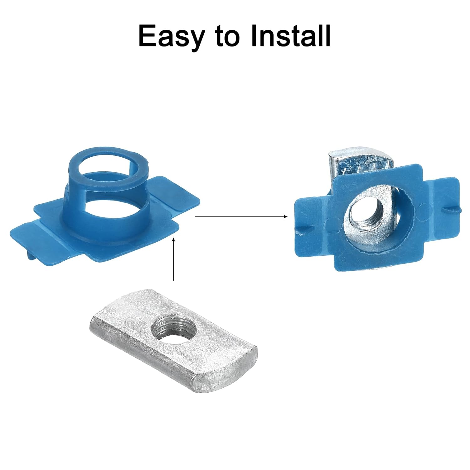 uxcell 60 Pcs Nylon Strut Cone Nut, M10x1.5mm Nylon Channel Squeeze Nut with Twist Tab for Strut Channel Support Systems Solar Panels Mounting