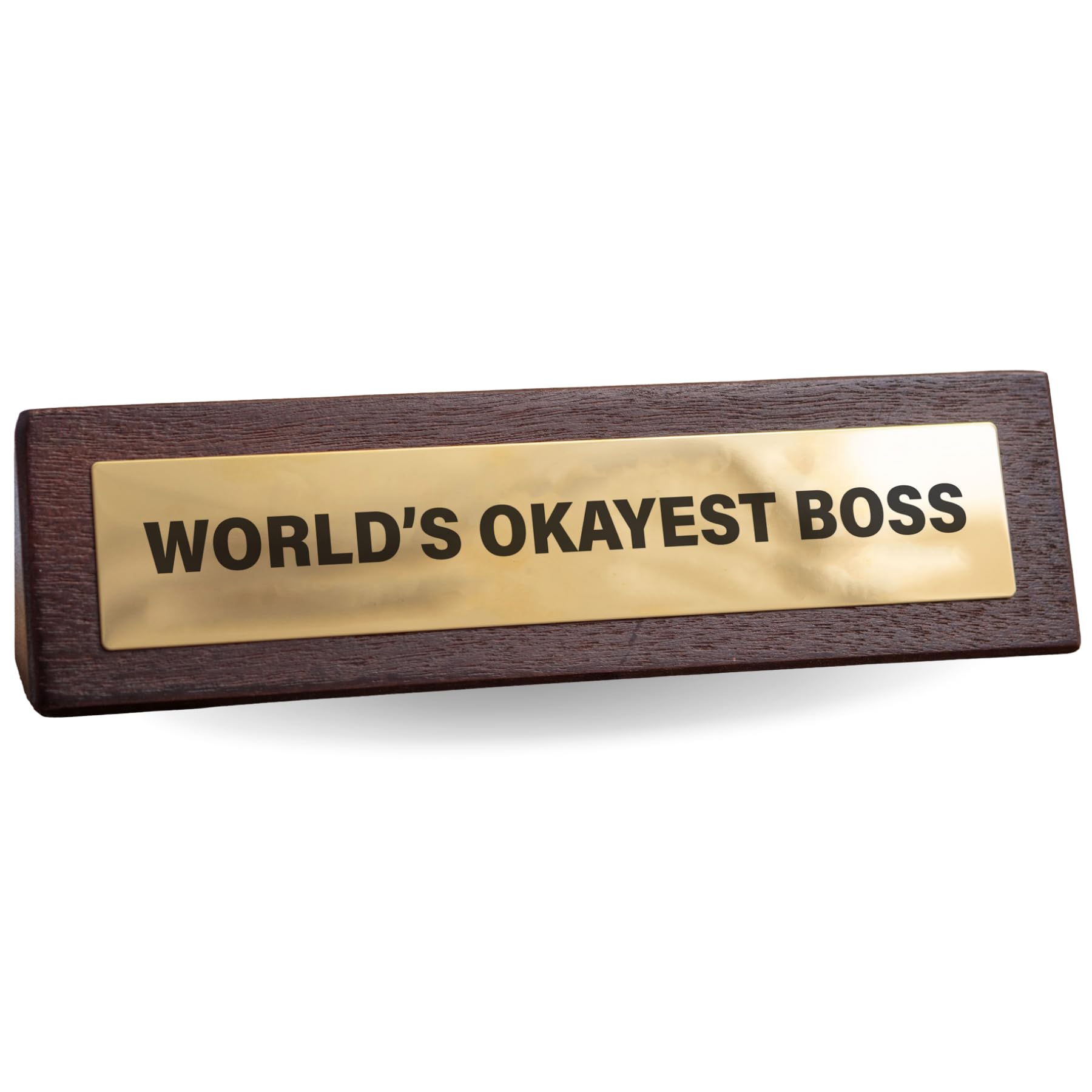 Boxer Games World's Okayest Boss Wooden Desk Sign