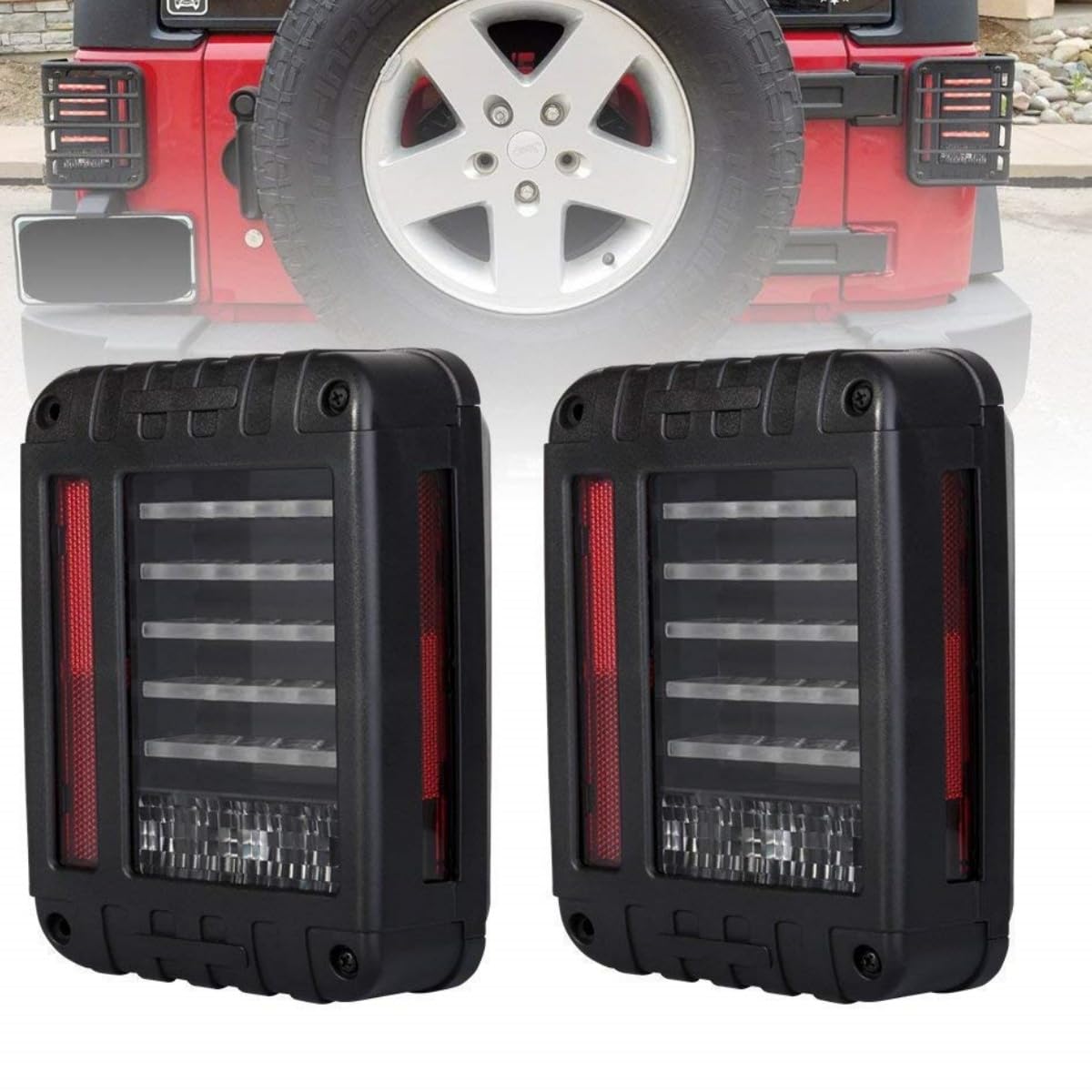 SXMA Euro version posteriori a LED luce di retromarcia freno lampade di segnalazione LED posteriore coda lampade luci di marcia per Jee p Wrangler JK 07-17 (1 coppia)