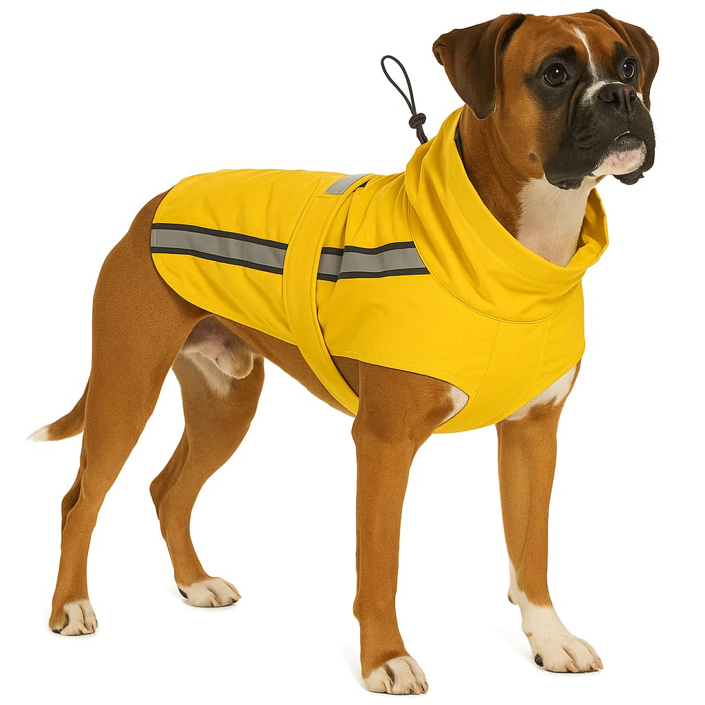 imperméable Chien - Ciro Jaune - Taille A:65cm B:62cm C:75-83cm - Polyester - Bandes réfléchissantes