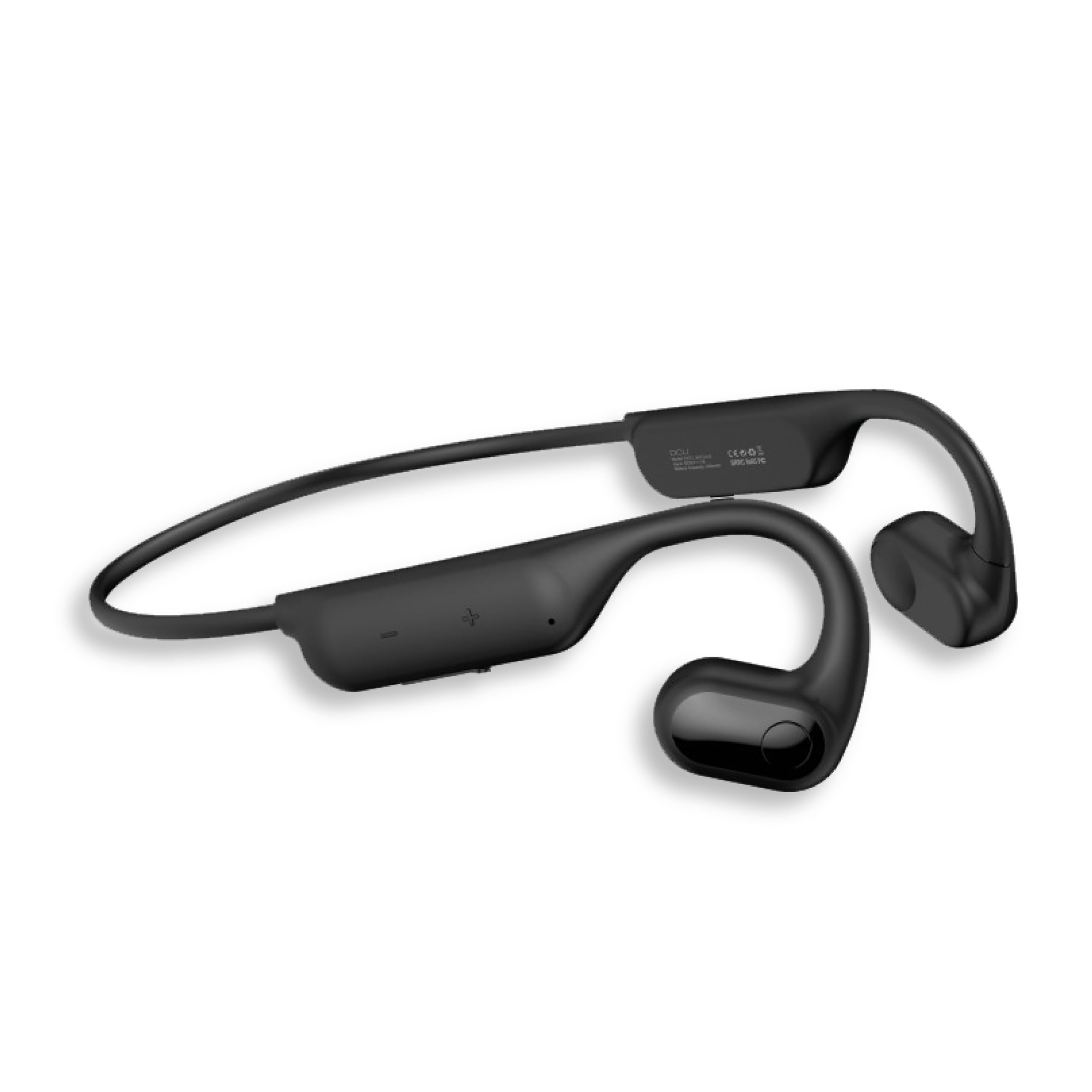 DCU TECNOLOGIC - Auriculares Bluetooth - De Conducción Aérea - con conexión multipunto - Sonido direccional - Incluye un Cable USB-C para la Carga Color: Negro