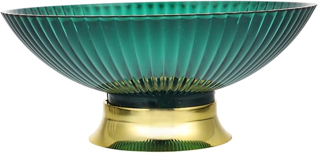 Cabilock Round Footed Bowl Fruit Bowl Footed Fruit Tray Dessert Display Stand Kitchen Counter Serving Bowl Countertop Centerpiece Stand (Green)