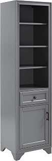 Crosley Furniture Tara Linen Storage Cabinet and Bathroom Organizer with a Drawer and Shelves, Vintage Gray