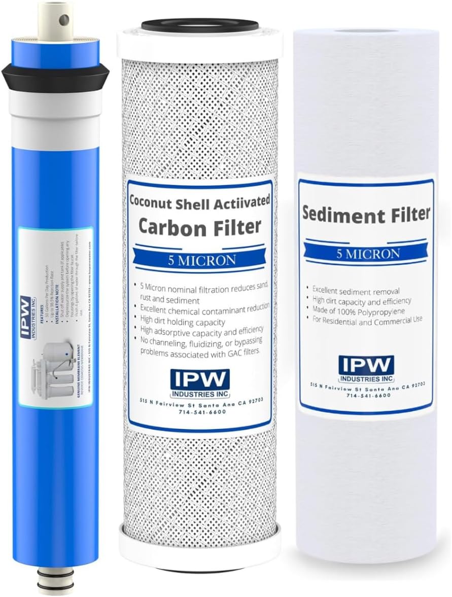 IPW Industries Inc. | Hydro Logic Stealth RO100 - Sediment & Activated Carbon Block Filter Set w/RO Membrane for Reverse Osmosis Water Filter System