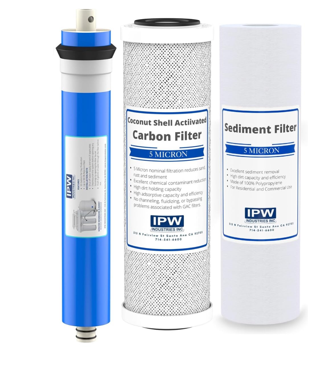 Hydro Logic Stealth RO100 Compatible Water Purifier Filter Pack - 100 GPD RO Membrane, Carbon, Sediment Filter for Hydrologic Systems