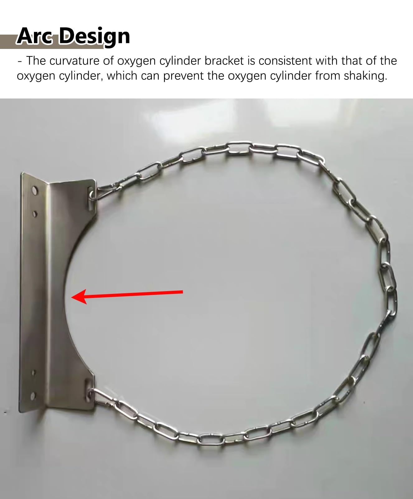 Portabotellas de Oxígeno Soporte para Botella de Oxigeno Simple, Soporte de Pared para Botella de Gas de Oxigeno Plateado, Soporte para Botella de Gas con Tornillos de Expansión, Botella de Aire Segur