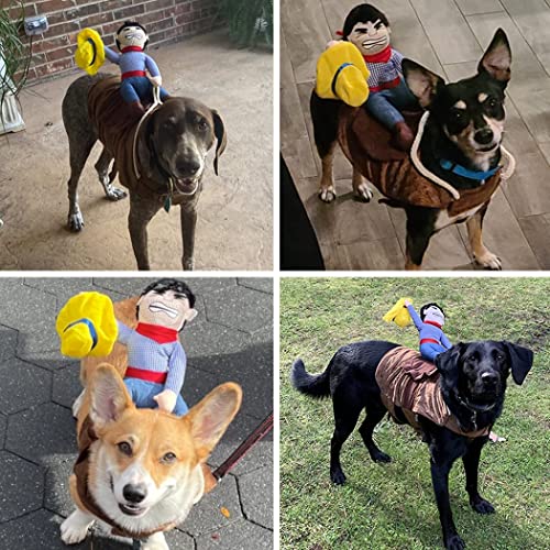 Hotumn Dog Halloween Costume Cowboy Rider Costume For Dogs Knight Style Funny Dog Clothes Amazing Dog Pet Suit Party Pet Costume For Small Medium Dogs Cats (L, Cowboy Rider) #TOP2
