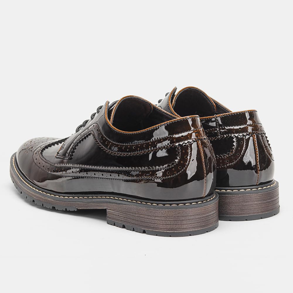 Harssidanzar Herren Classic Brogue Oxford elastische Formalschuhe KM310EU