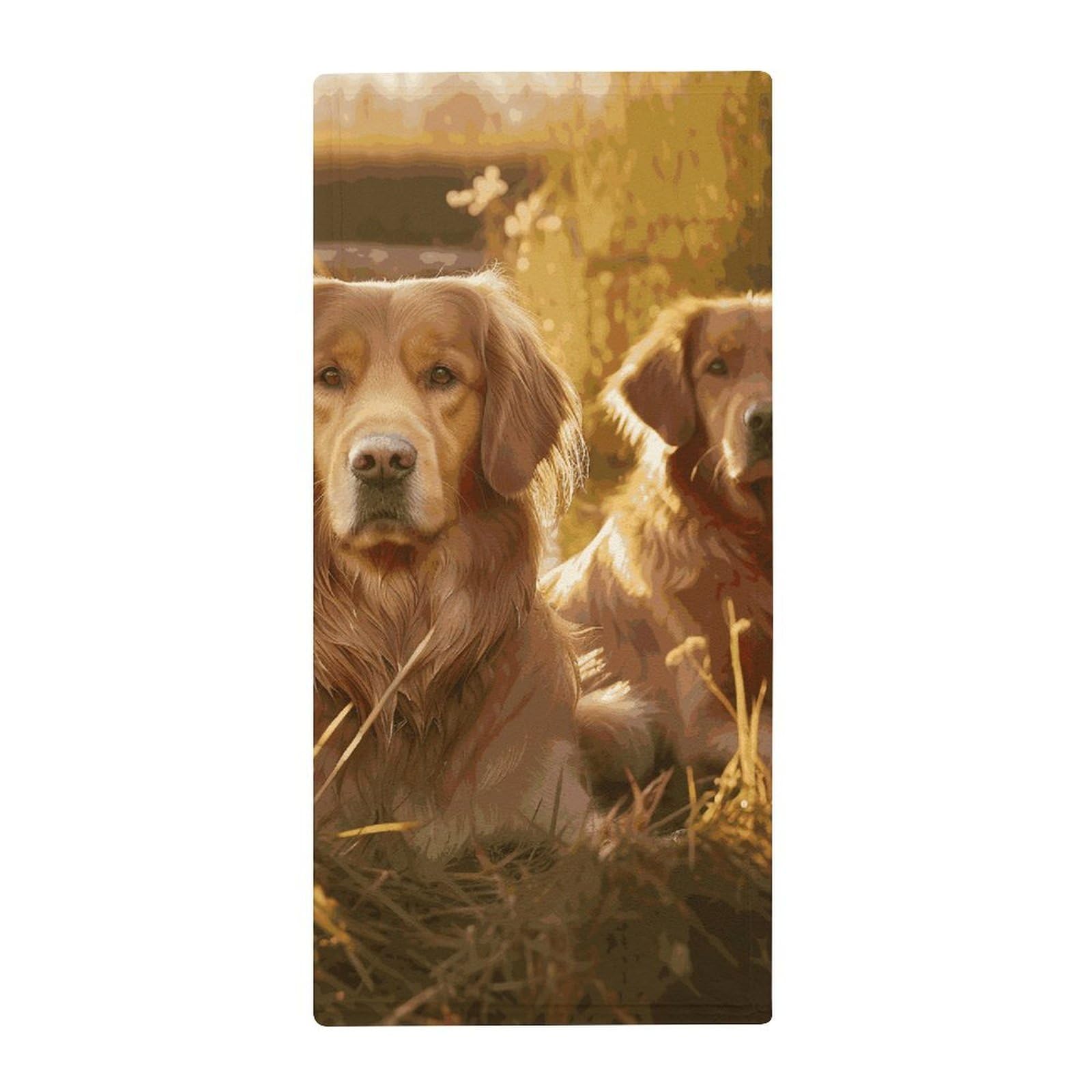 Serviette de bain à séchage rapide absorbante pour sport yoga fitness deux golden retrievers