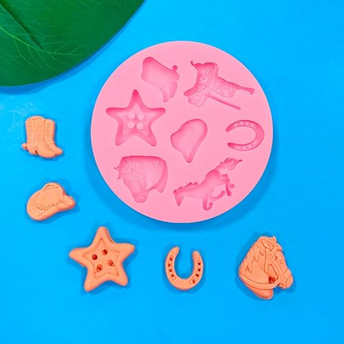 Miniatura 6 de Molde de chocolate para caballo, molde de silicona de herradura, molde de silicona para botas de vaquero occidental, molde para hornear para