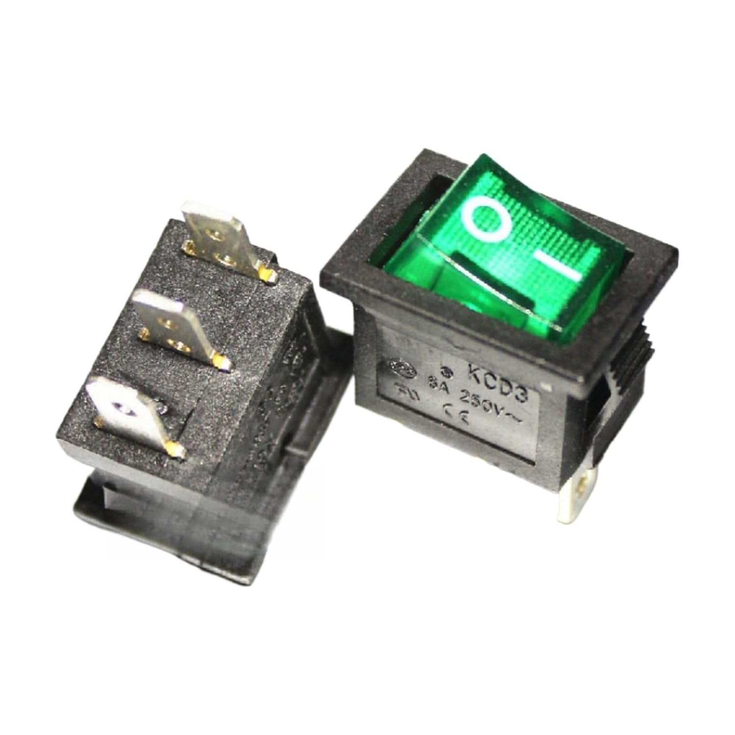 Boat Type Switch KCD1 KCD3B-11N Green 3-pin 2-Speed 6A220V