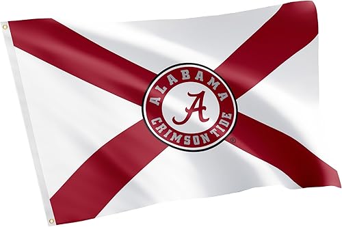 Desert Cactus Bandera de la Universidad de Alabama Crimson Tide Bama UA Banderas Banners 100% poliéster para interiores y exteriores, 3 x 5 (bandera