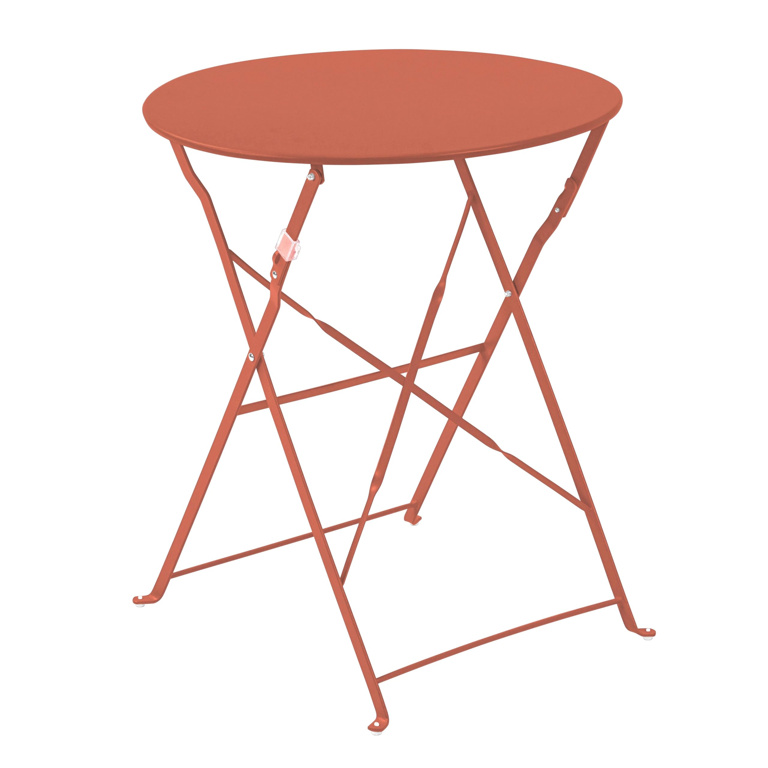 Oviala Table de terrasse Ronde Pliante et 2 chaises Pliantes Terracotta