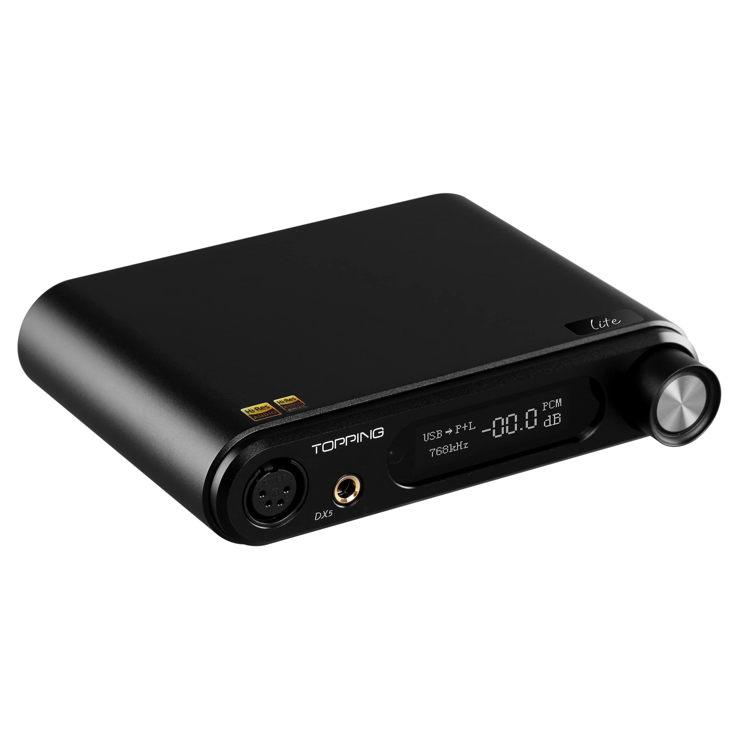 Topping DX5 Lite DAC Headphone Amp Full Balanced Audio Decoder ES9068AS*2 Chip NFCA USB/Optical/Coaxial Bluetooth LDAC XLR/RCA Output Headphone Amplifier Black