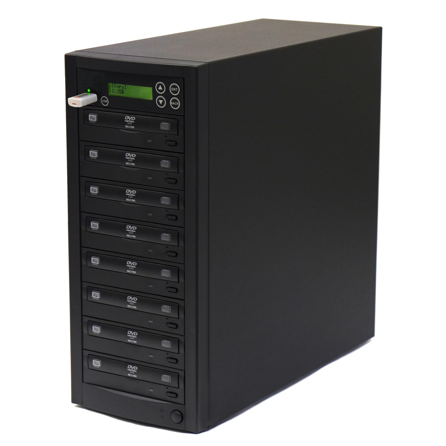 Acumen Disc USB to 7 Disc Duplicator - Flash Media/Disc to Multiple Discs (DVD/CD) Copier Tower System