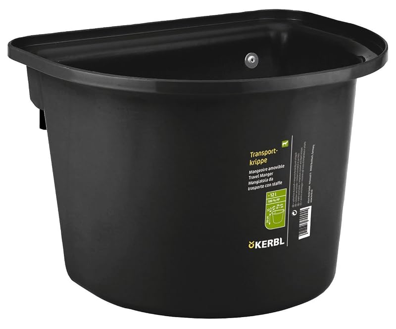 Bebedouro para transporte de cavalos KERBL com suporte para pendurar, verde – 12 L