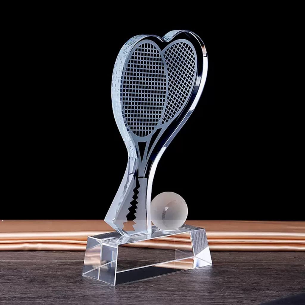 Trofei, medaglie e premi Trofeo Tennis In Cristallo Trasparente Trofeo Della Competizione Sportiva Internazionale Di Tennis Souvenir Tennis, Ornamenti Premi Trofeo Di Tennis Per Atleti Maschi E Femmin