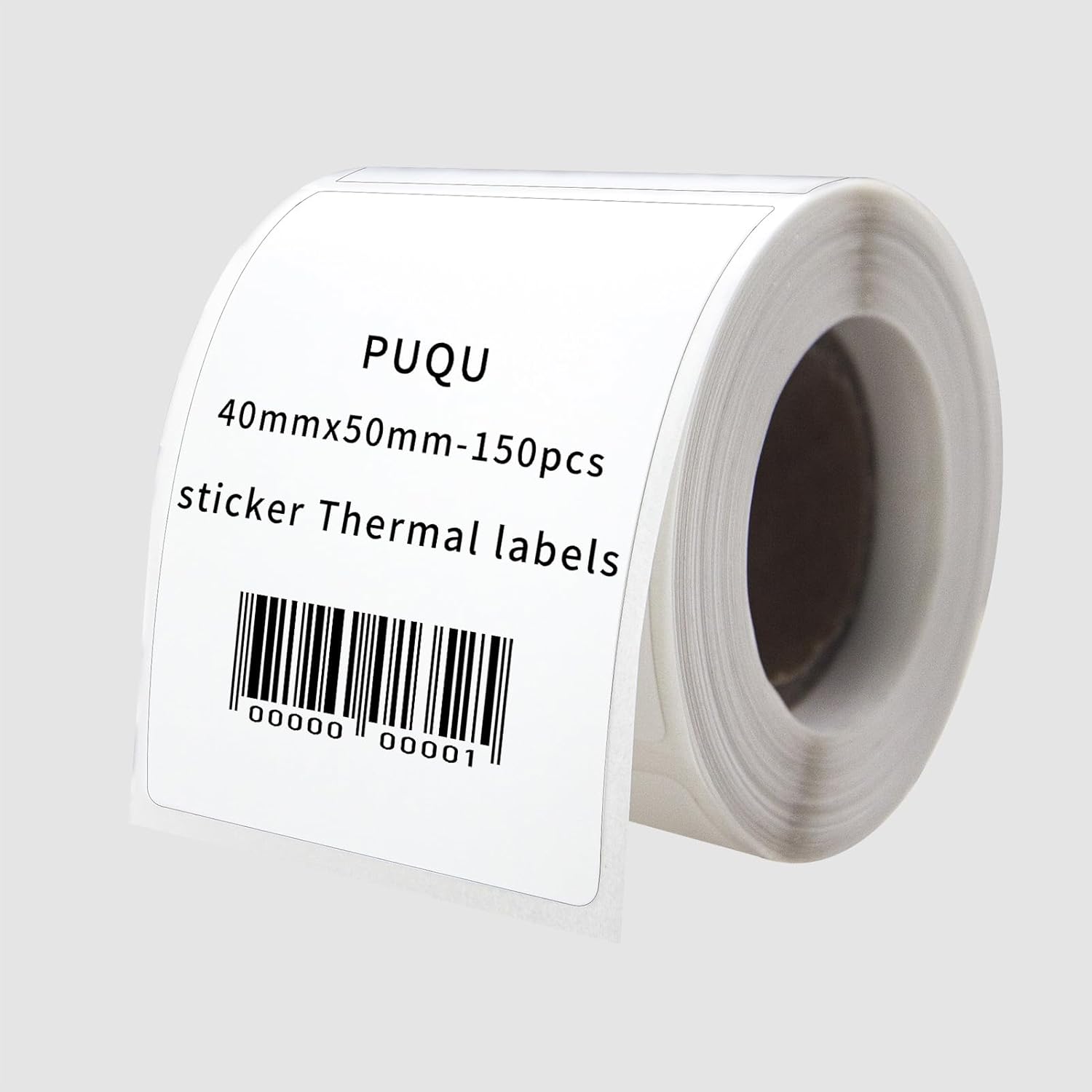 PUQU 40x50mm Direct Thermal Sticker Labels, Self-Adhesive All-Purpose Label Maker Tape, Compatible with AQ Series Label Printer, Refills Standard Laminated Office Labeling, 1 Roll of 150 Labels