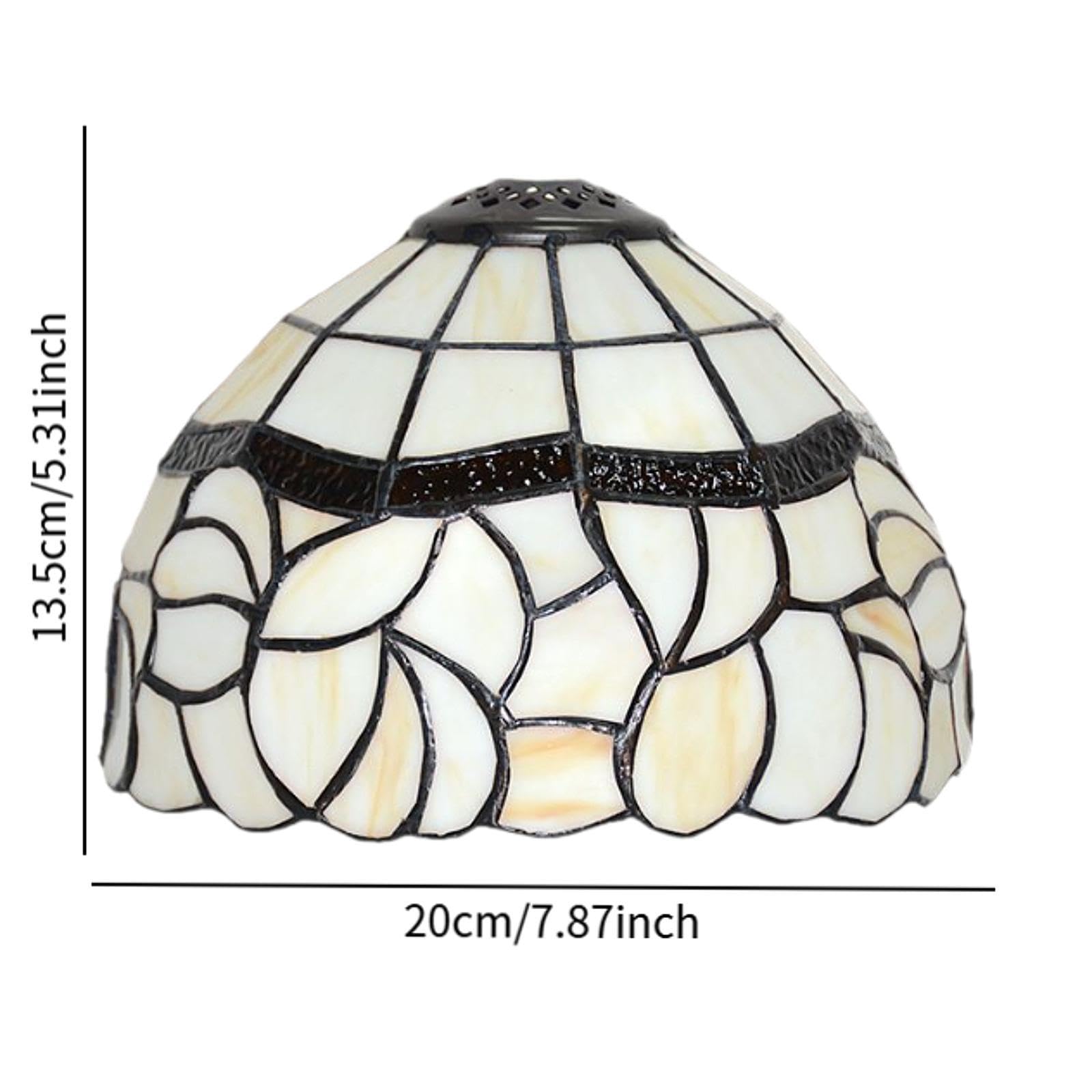 Abat-Jour en Verre pour Lampe Table, Style champêtre, Polyvalent, pour Lampe Chevet, idéal pour café, îlot Cuisine ou Salon thé, 20 Cm X 20 Cm X 13.5