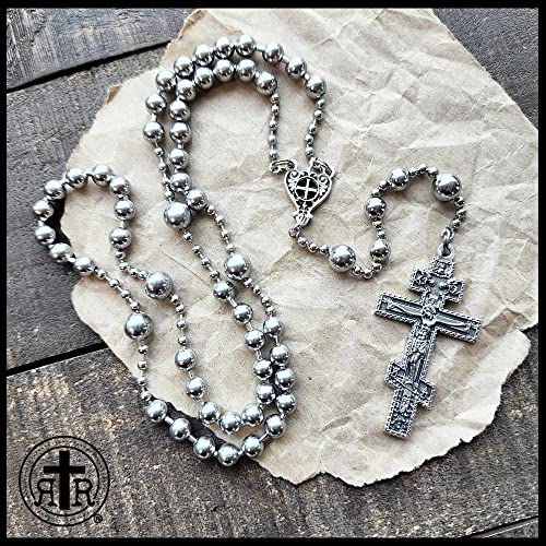 Rugged Rosaries® WWI Military Combat Rosary Byzantine Orthodox Cross - Handmade in the USA4