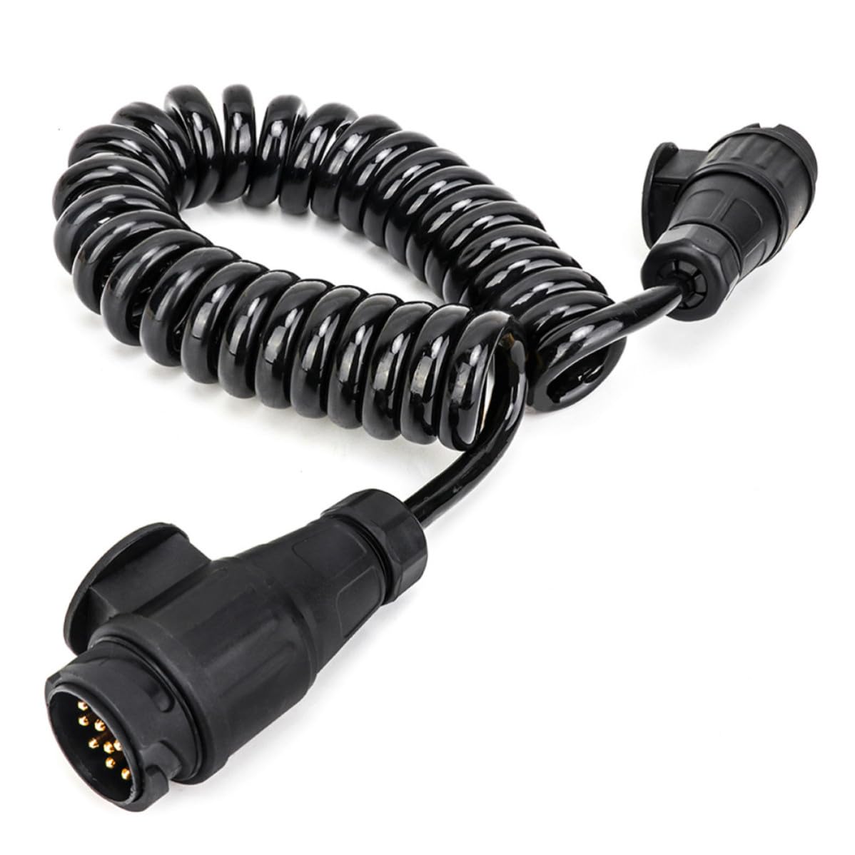 Conector de Remolque de 13 Vías en Plástico Negro para Coche