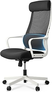 MELOKEA Ergonomic Office Chair, Executive Office Chair High Back Desk Chair with Soft Fabric Lumbar Support, Adjustable He...