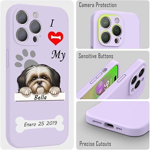 Miniatura 4 de Funda de teléfono personalizada con nombre de mascota I Love My Shih Tzu Dog para iPhone 15 14 Pro Max 13 12 11 Xs Max Xr SE3 8 7 6 Plus 11 Pro