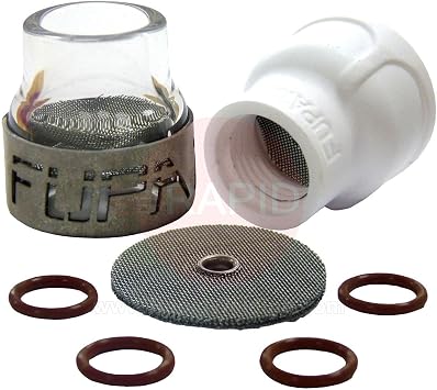 Furick Cup Dual FUPA #12 Welding Cup Kit w/Titanium Cover FU12HKC 1 Glass & 1 Ceramic Cup, Cover, O-Rings, 1 Spare Diffuser