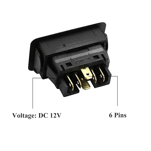 Miniatura 2 de Interruptor de ventana eléctrica universal de 6 pines DC 12V, interruptor de ventana de coche iluminado eléctrico momentáneo (color de luz verde)