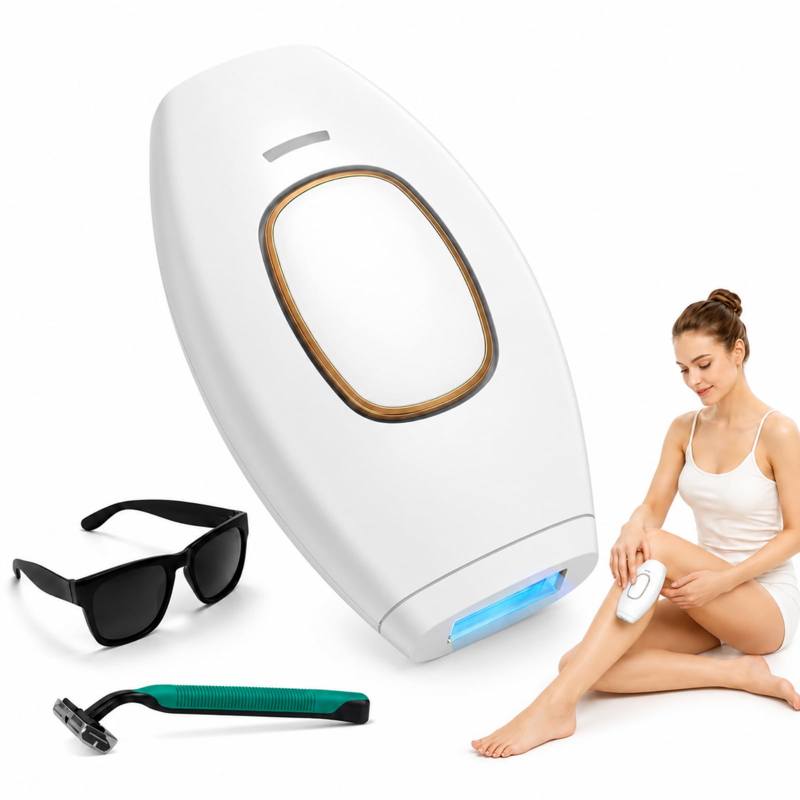 Solippy Luce Pulsata IPL Depilatore Laser Domestico Viso Corpo 5 Livelli (Bianco)